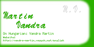 martin vandra business card